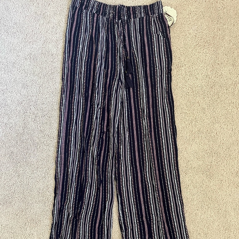 Blue and purple Bohemian flowy pants